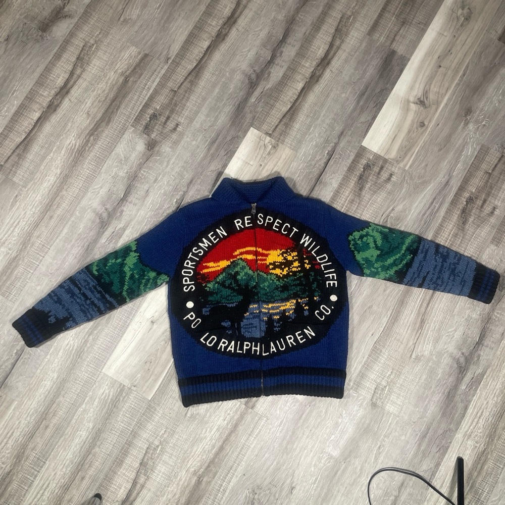 Polo Ralph Lauren Sportsmen, Respect Wildlife. Wool Cardigan Jacket pre owned